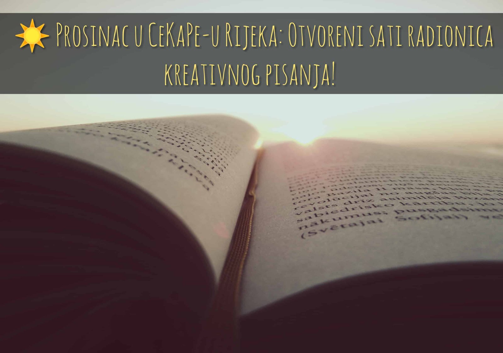 CeKaPe Rijeka: Otvoreni sati radionica kreativnog pisanja!